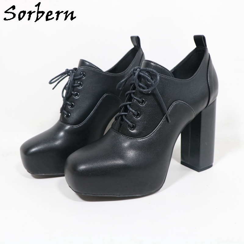Pump Heel Block - Sorbern unissex estilo bomba sapatos femininos