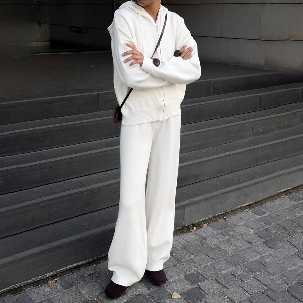 Womens Suit - Conjunto de Calças de Perna Larga