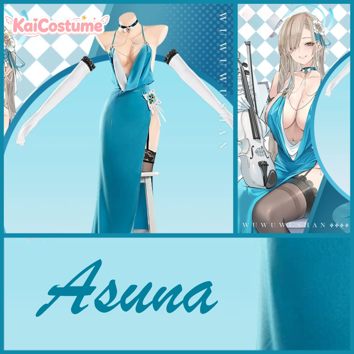 Evening Gown - Fantasia Completa de Cosplay Asuna Blue