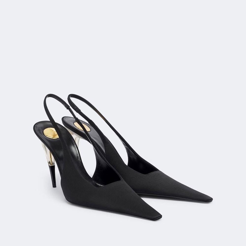 Formal Dress - Sapatos femininos de cetim com bico