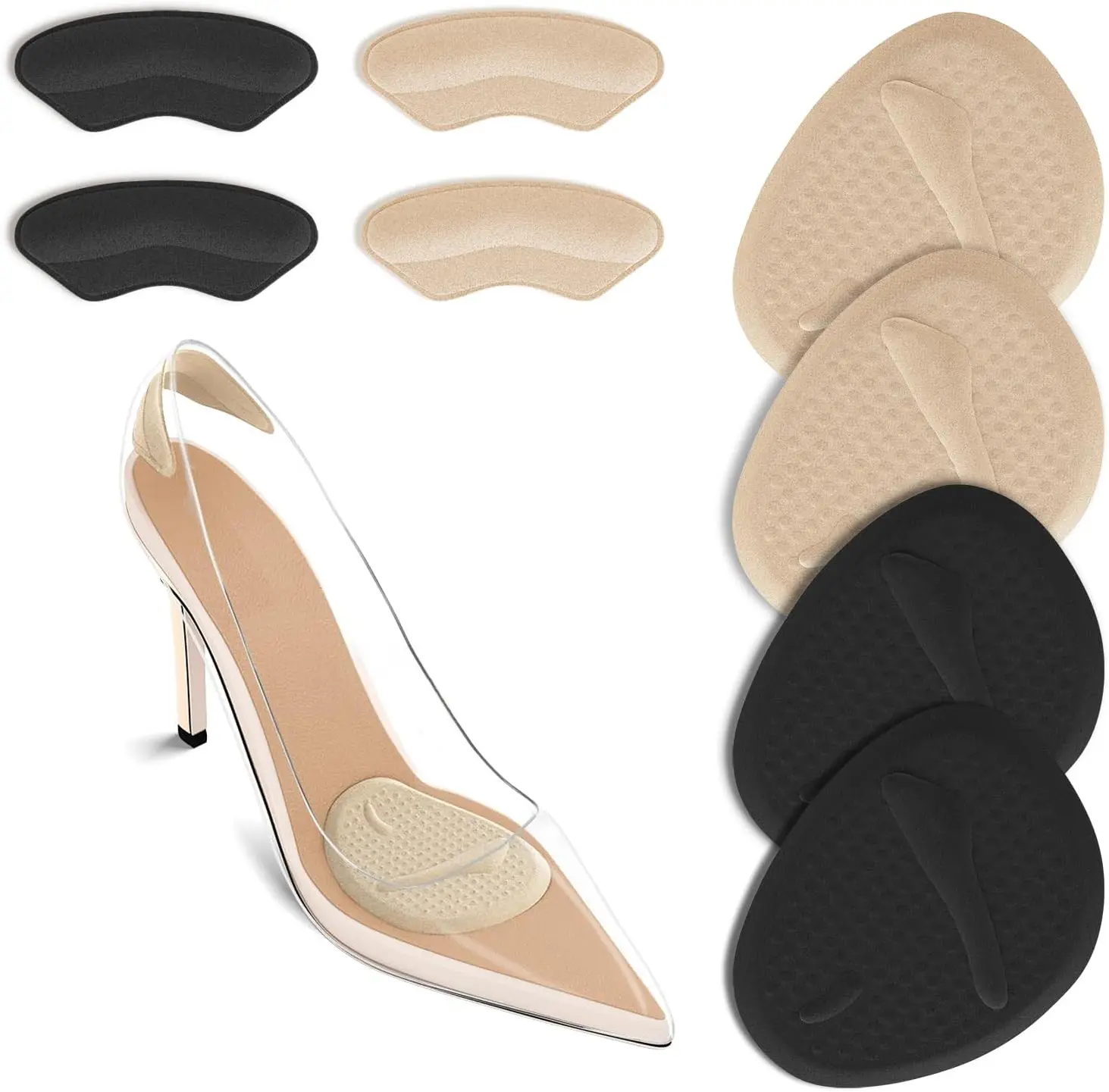 Womens Heels - 2 conjuntos de almofadas para calcanhar,