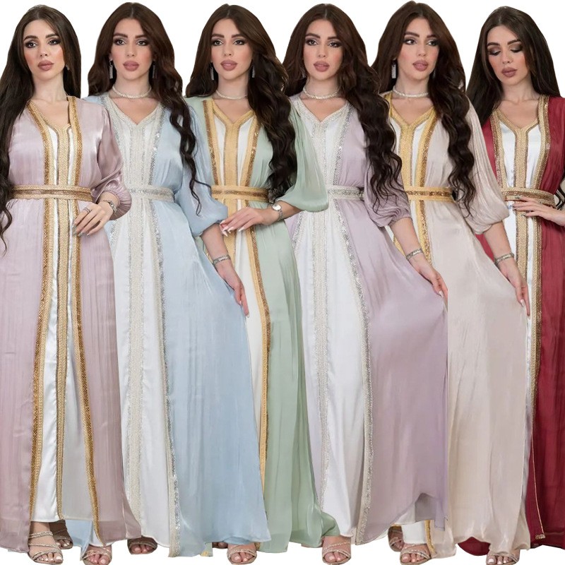 Evening Gown - Vestido de Lantejoulas Lavanda com Decote