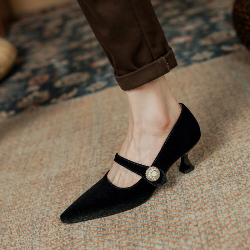 Vinho tinto apontou toe mary j - Womens Heels avaliação e preço