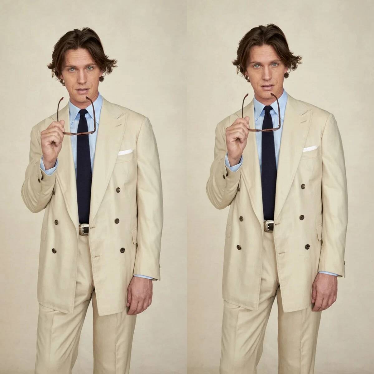 Terno Masculino Bege de Duas P - Tailored Trouser Wide avaliação e preço
