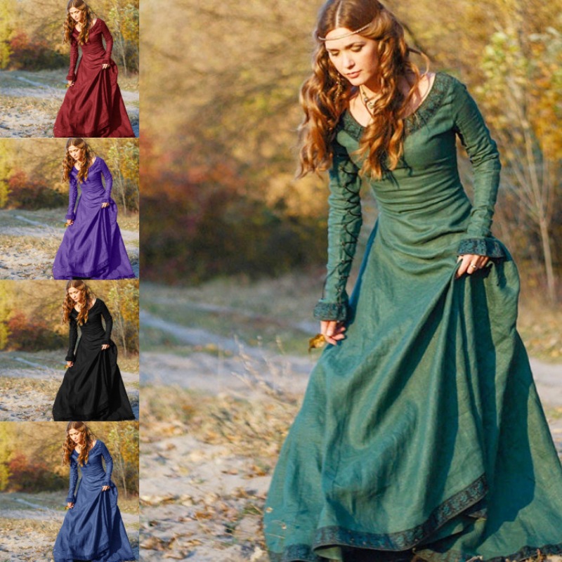 Vestido longo medieval feminin - Lace Dress avaliação e preço